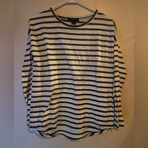 Forever 21 Small striped white / gray long sleeve shirt